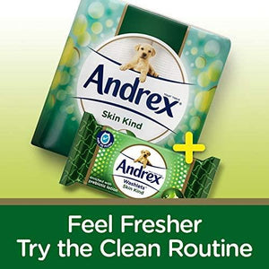 Andrex Toilet Paper Skin Kind, 24 Rolls & Andrex Washlets Skin Kind Wipes, 6pk