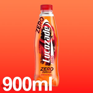 12 Pack of 900ml Lucozade Zero Original Sugar-Free Sparkling Energy Drink