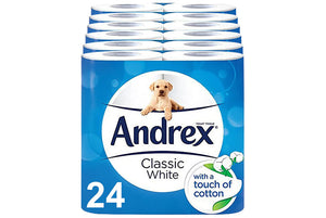 Andrex Classic White Toilet Tissue, 24 or 48 Rolls