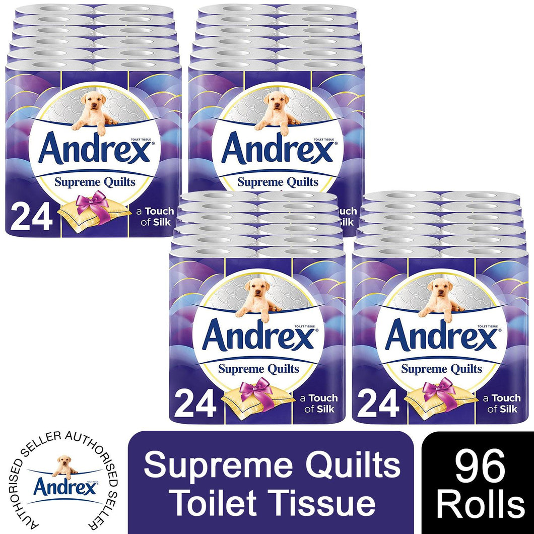 Andrex Toilet Roll Skin Kind, Gentle Clean, Classic or Supreme Quilts, 96 Rolls