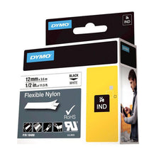 Load image into Gallery viewer, DYMO RhinoPRO Nylon Labels Adhesive Fabric Thermal Tape 12mm x 3.5m, White