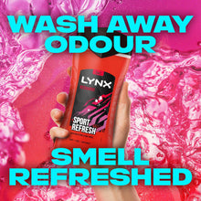 Load image into Gallery viewer, 3pk of 250ml Lynx 12hrs Refreshing Fragrance Shower Gel with 100% Moisturisers