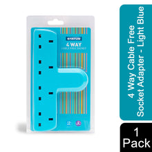 Load image into Gallery viewer, Status 4 Way Cable Free Socket Adapter 1 Pack - Light Blue