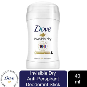 3x40ml or 6x40ml Dove Anti-Perspirant Original or Invisible Dry, Deodorant Stick