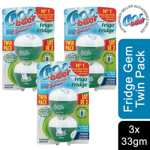 Croc Odor Twin Fridge Freshener Deodoriser Neutralise Odour Eliminator, 33g