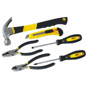 Rolson 36805 Household 6 Pieces -  Hammer, Blade, Pliers, Screwdriver Tool Set