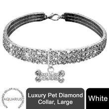 Load image into Gallery viewer, AQ Luxury Diamond Collar For Pets, Size Medium or Large, Blue, Red or White