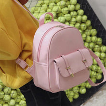 Load image into Gallery viewer, 3pcs Women PU Leather Backpack Set - Shoulder Bag | Clutch | Card Holder Pink