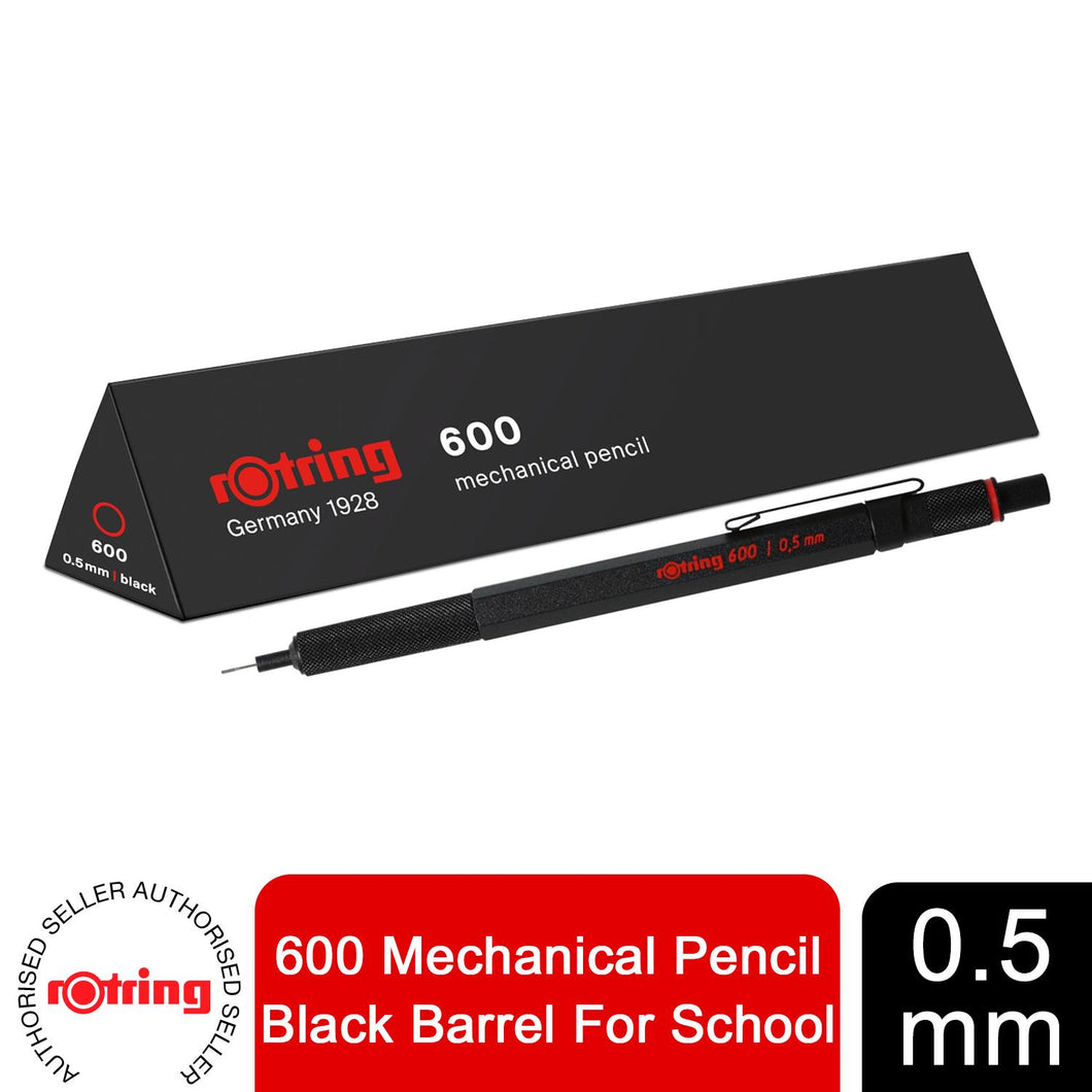 Rotring 600 Mechanical Pencil Black Barrel  0.5mm For School