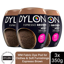 Load image into Gallery viewer, DYLON Washing Machine Fabric Dye Pod, Espresso Brown, 3 Packs of 350g