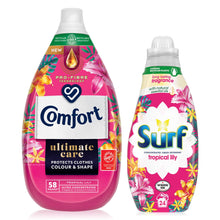 Load image into Gallery viewer, Surf Washing Liquid &amp; Comfort Conditioner Passion Bloom &amp; Tropical Lily Summer Fragrance Bundle