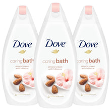 Load image into Gallery viewer, 3 Pack Dove Caring Almond Cream with Hibiscus Bath Soak, 450ml