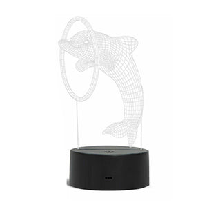 Aquarius Colour Changing 3D Dolphin Designed LED Hologram Night Lamp Light