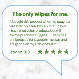 10x Huggies Natural Care Baby Wipes with Skin Loving Natural Fibres, 4 Pack