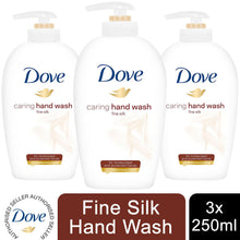 Load image into Gallery viewer, 3x of 250ml Dove Fine Silk Caring Hand Wash for Moisturised and Protected Hands