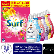 Load image into Gallery viewer, Laundry Bundle 1x130W Surf Laundry Powder &amp; 1x36W Comfort Fabric Conditioner