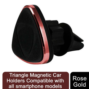 Triangle Magnetic Car Holders Compatible with all smartphone models Rose Gold