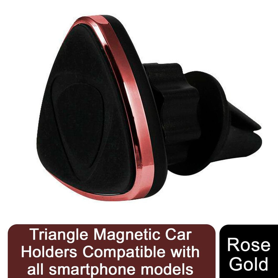 Triangle Magnetic Car Holders Compatible with all smartphone models Rose Gold