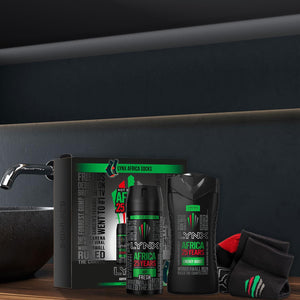 Lynx Africa Gift Set, Present For Brothers, Boys & Teens, Duo Deodorant & Socks