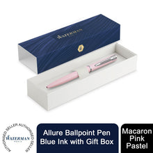 Load image into Gallery viewer, Waterman Allure Ballpoint Pen Macaron Pink Pastel Lacquer Medium Point Blue Ink