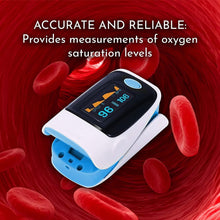 Load image into Gallery viewer, Aquarius Finger Pulse Oximeter &amp; Pulse Heart Rate Monitor, FDA Approved - Blue