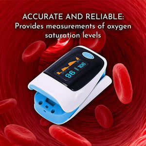 Aquarius Finger Pulse Oximeter & Pulse Heart Rate Monitor, FDA Approved - Blue