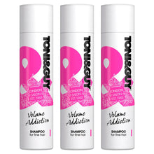 Load image into Gallery viewer, 3 Pack of 250ml Toni &amp; Guy Fibre Strengthening Shampoo for All Types of Hair