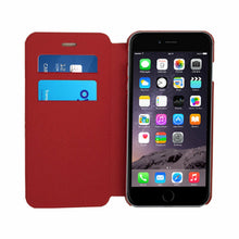 Load image into Gallery viewer, Targus Flip Leather Wallet Stand 2 Card Slot Case for iPhone 6, Red