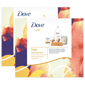 Dove Truly Pampered Bath & Home 2pcs Gift Set For Her with Soap Dish & Candle