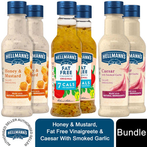 Hellmann's Caser Smoked Garlic, Honey Mustard & Fat-Free Salad Dressing, 210ml