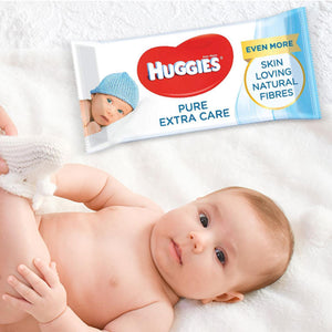Huggies Pure Extra Care Fragrance-Free Baby Wipes with 99% Pure Water
