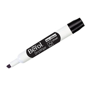 Berol Whiteboard Marker Bold Dry Wipe Medium Chisel Tip Black 48 Pack
