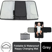 Load image into Gallery viewer, Haven Foldable &amp; Waterproof Nylon Nappy Changing Mat for Children - Grey