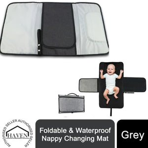 Haven Foldable & Waterproof Nylon Nappy Changing Mat for Children - Grey