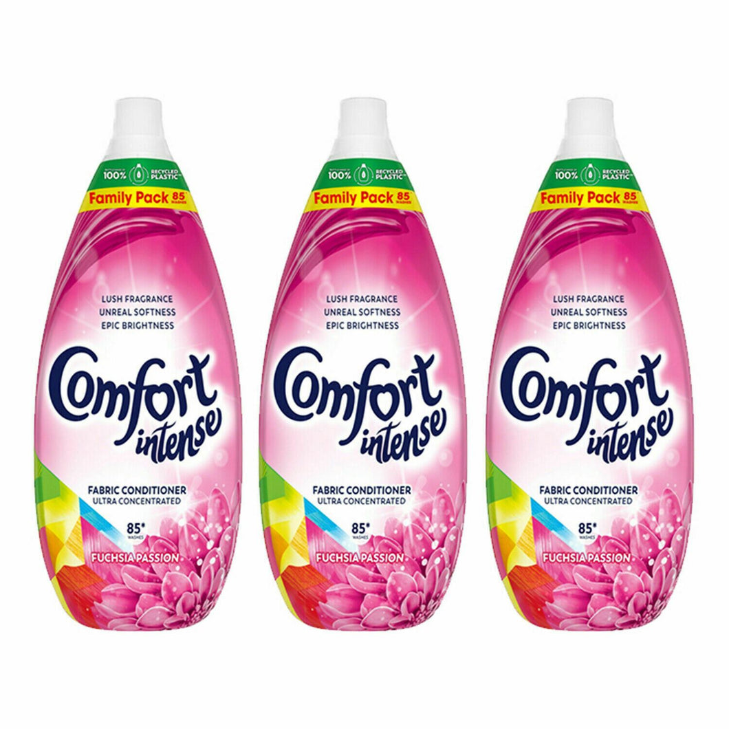 3pk 85 Washes Comfort Intense Fuschia Passion Fabric Conditioners 900ml, Total 510W