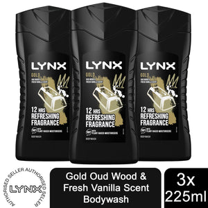 3pk of 250ml Lynx 12hrs Refreshing Fragrance Shower Gel with 100% Moisturisers