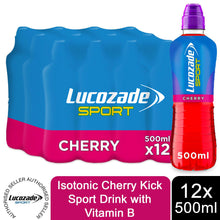 Load image into Gallery viewer, 12 Pack of Lucozade Cherry Kick Isotonic Sports Drink, 500ml