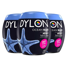 Load image into Gallery viewer, DYLON Washing Machine Fabric Dye Pod, Ocean Blue, 3 Packs of 350g