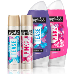 Impulse Discover More Beauty Bag Shower+Fragrance 4pcs Gift Set For Her