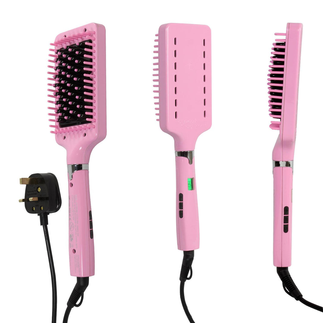 Hollywood Hair Brush Straightener with LCD Display, 1pk