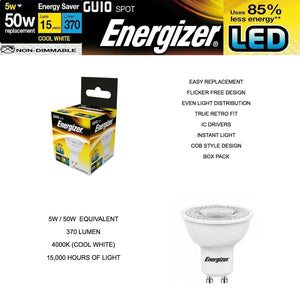 ENERGIZER LED S8825 GU10 370LM Energy Saving Bulbs