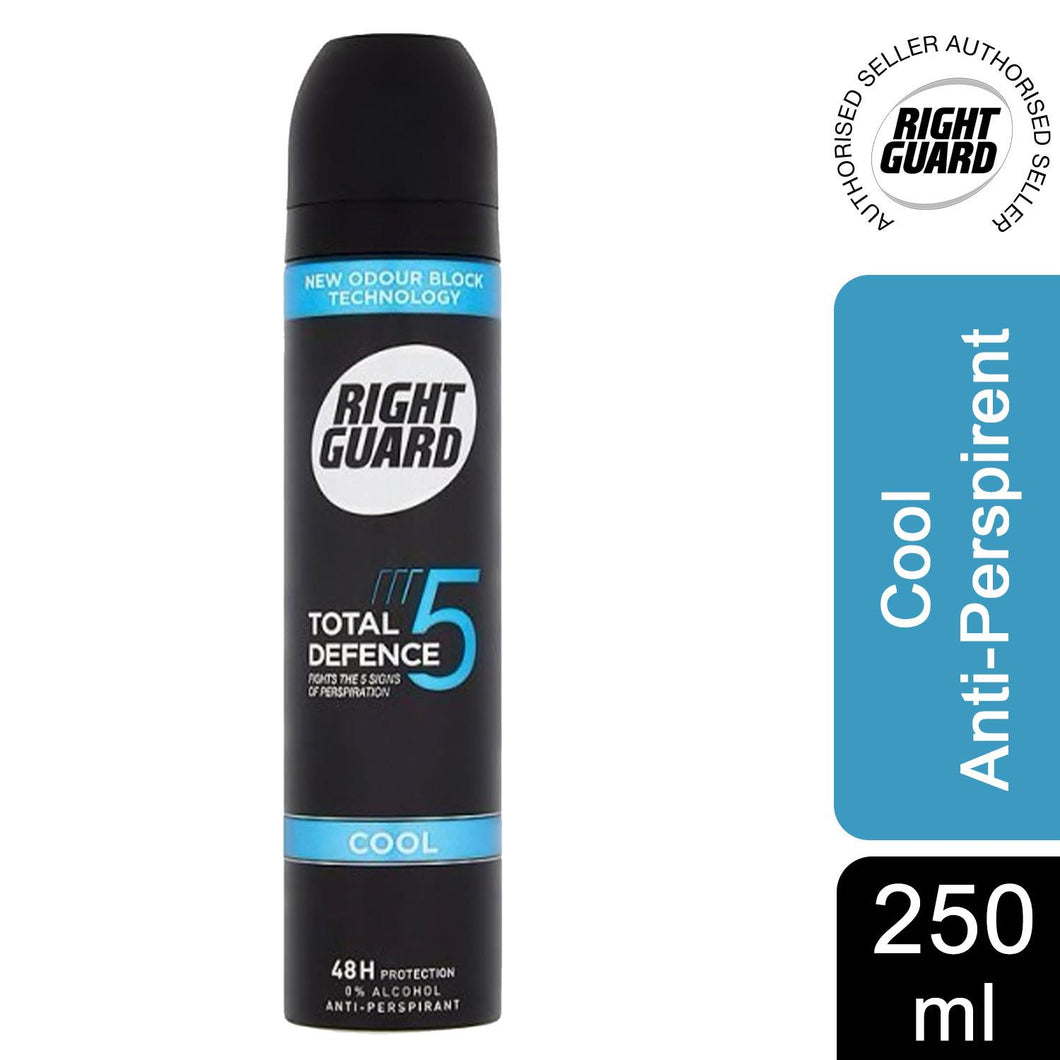 Right Guard 48H Total Defence 5 Men's Anti-Perspirant Deo Cool, 250ml