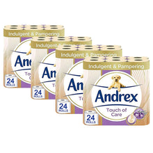 Load image into Gallery viewer, Andrex Toilet Roll Touch of Care with Shea Butter 2 Ply Toilet Paper, 96 Rolls