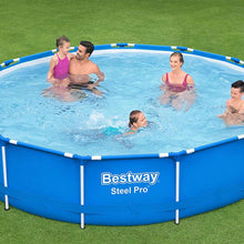 Load image into Gallery viewer, Bestway Round Steel Pro Blue or Steel Pro MAX Stone Wall Pool with Filter Pump