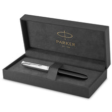 Load image into Gallery viewer, Parker 51 Fountain Pen Black Barrel Chrome Trim Fine Nib Black Ink Gift Box