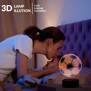 Colour Changing Acrylic 3D Illusion Football LED Night Light