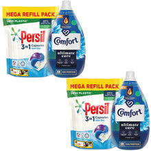 Load image into Gallery viewer, Laundry Bundle 2x50W Persil Non-Bio Capsules &amp; 2x58W Comfort Fabric Conditioner