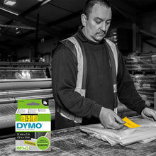 Load image into Gallery viewer, DYMO Labels Self Adhesive D1 12mm x 7mm Black Print on Yellow Tape Authentic