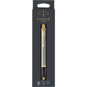Parker IM Ballpoint Pen Brushed Metal Medium Point Blue Ink Gift Box