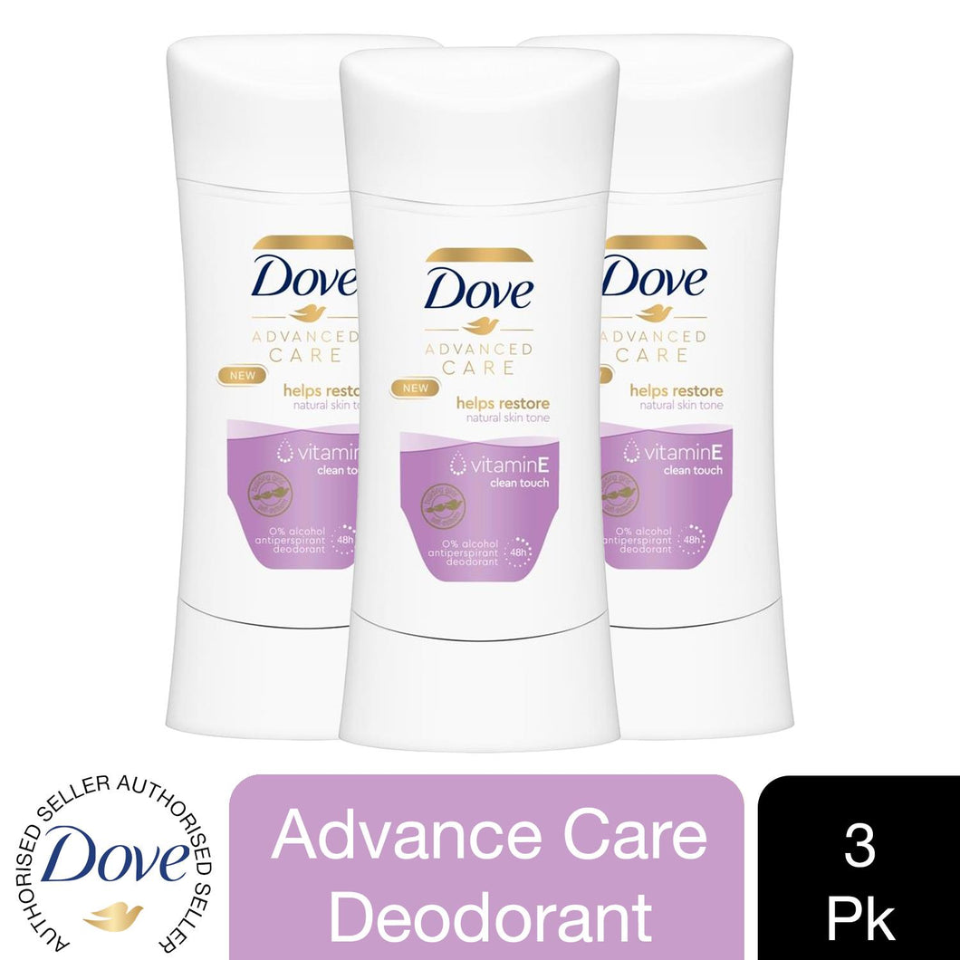 3pk 62ml Dove Clean Touch Antiperspirant Deodorant Stick, Violet & Jasmine Scent